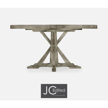 Small Round Dining Table Rustic on Bracket Base in Rustic Grey