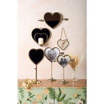 Photo Frame Cupid On Stand Champagne Gold H.43cm