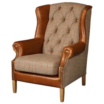 Kew Harris Tweed Wingback Chair
