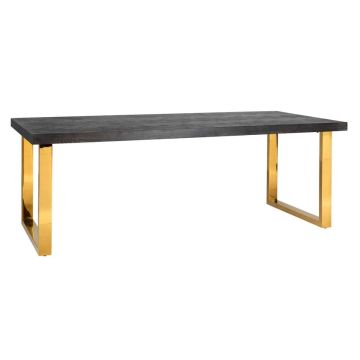 Blackbone Black Dining Table with Gold Legs 180cm