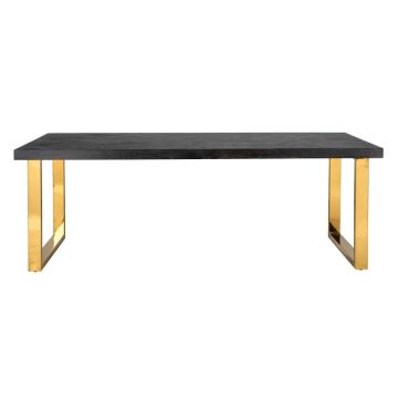 Blackbone Black Dining Table with Gold Legs 180cm
