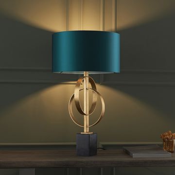 Vermont Gold Table Lamp in Teal