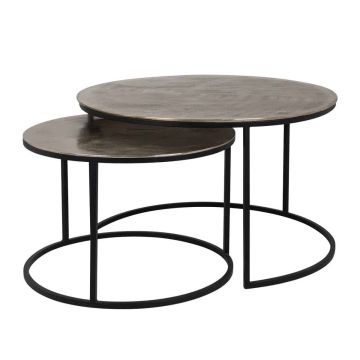Asher Industrial Metal Coffee Table Set