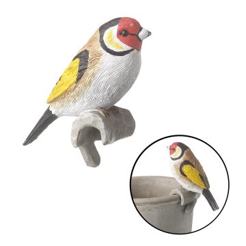 Pothanger Goldfinch Red/Yellow H.9.5cm