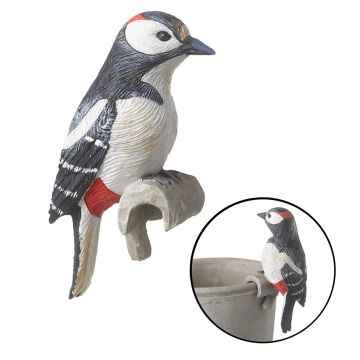 Pothanger Woodpecker Black/Red H.12.5cm