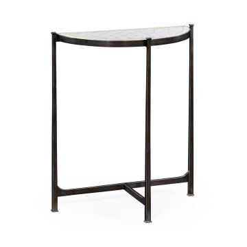 Small Demilune Console Table Contemporary in Eglomise