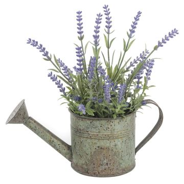 Artificial Dutch Lavender in Watering Can Height 25cm