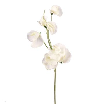 Artificial Sweet Pea Flock Stem White Height 45cm