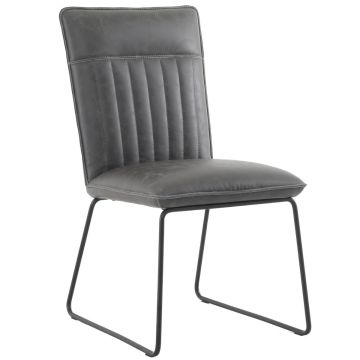 Pavilion Chic Dining Chair Cooper Upholstered in PU Leather - Grey 