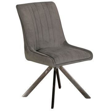 Chloe Velvet Dining Chair in Grey