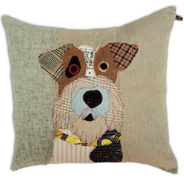 Carola Van Dyke Freddy The Fox Terrier Cushion