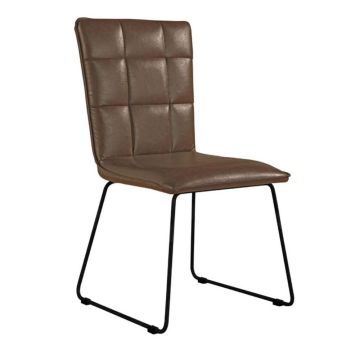 Norwich Dining Chair with Angled Legs in Brown 