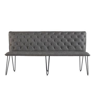 Reading 3 Seater Dining Bench with Hairpin Legs in Grey