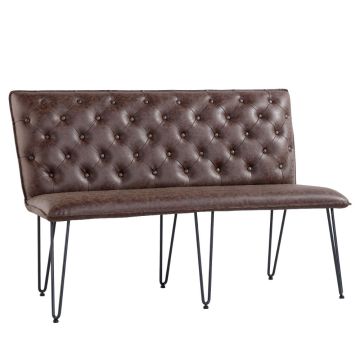 Reading 2 Seater Dining Bench with Hairpin Legs in Brown