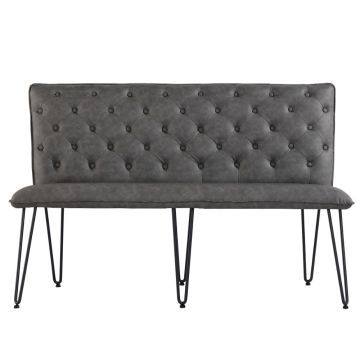 Reading 2 Seater Dining Bench with Hairpin Legs in Grey