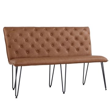 Reading 2 Seater Dining Bench with Hairpin Legs in Tan