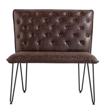 Reading 1.5 Seater Dining Bench with Hairpin Legs in Brown