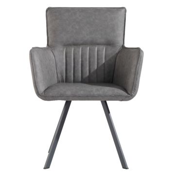 Lincoln Dining Chair with Arms in Grey