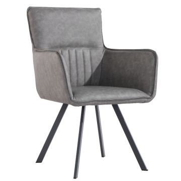 Lincoln Dining Chair with Arms in Grey