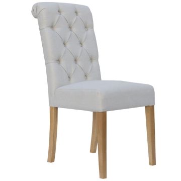 Ludlow Scroll Button Back Dining Chair in Natural 
