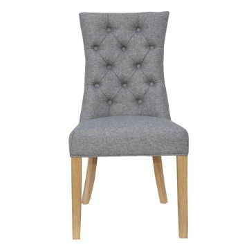 Henley Light Grey Button Back Dining Chair