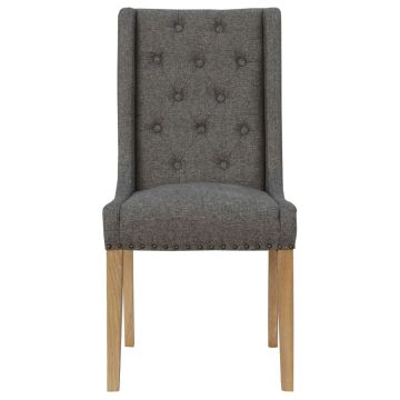 Maidstone Button Back Dining Chair in Dark Grey