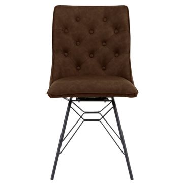 Brighton Studded Back Dining Chair in Brown