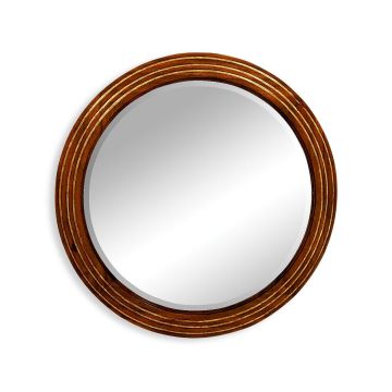 Round Wall Mirror with Stepped Surround