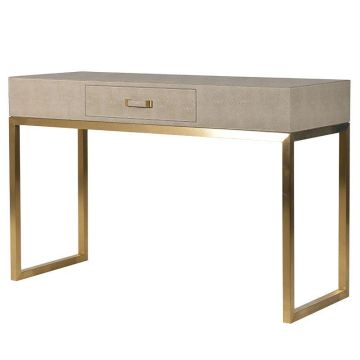 Faux Ostrich Leather Console Table