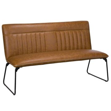Cooper Dining Bench with Back in Tan