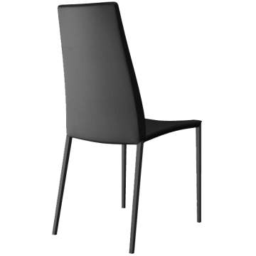 Dining Chair Aida in Black Faux Leather