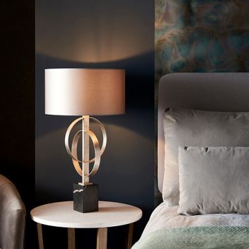 Vermont Silver Table Lamp in Mink