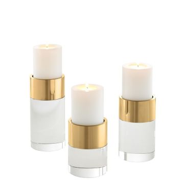Candle Holder Sierra set of 3 - Gold