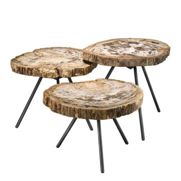 Eichholtz Coffee Table De Soto Set of 3 - Light Wood