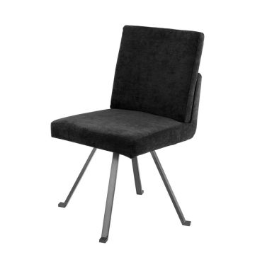 Eichholtz Dining Chair Dirand with Swivel Base - Black Velvet