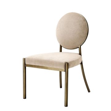 Eichholtz Dining Chair Scribe Curved Back Upholstered - Dark Brass
