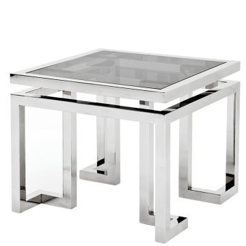Eichholtz Side Table Palmer - Polished Stainless Steel | Smoke Glass