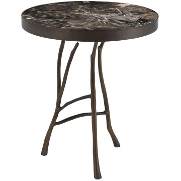 Eichholtz Side Table Veritas - Bronze Finish | Brown Marble Top