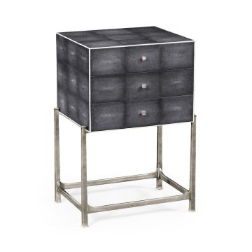 Faux anthracite shagreen high chest