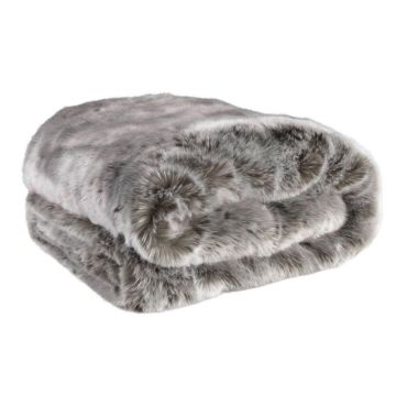 Faux Fur Blanket Alaska in Grey