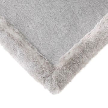 Faux Fur Blanket Alaska in Silver
