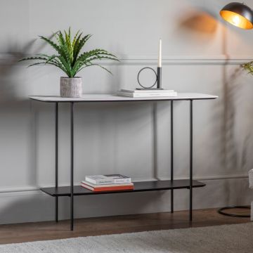 Mesa White Marble Effect Console Table