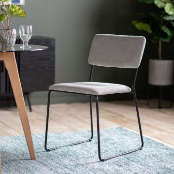 Luton Light Grey Fabric Dining Chair Set of 2