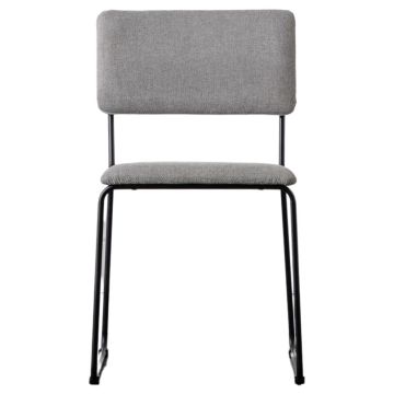 Luton Light Grey Fabric Dining Chair Set of 2