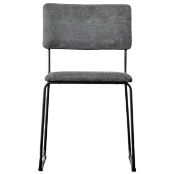 Luton Charcoal Grey Fabric Dining Chair Set of 2