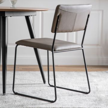 Luton Silver Grey PU Dining Chair Set of 2