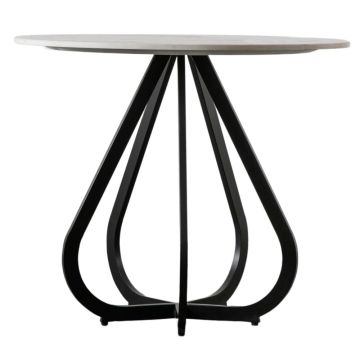 May Black Dining Table with Marble Top