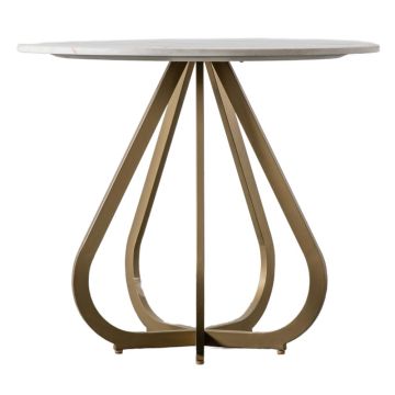 May Gold Dining Table with Marble Top