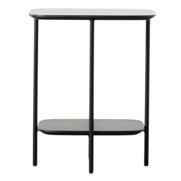 Mesa Black Marble Effect Side Table