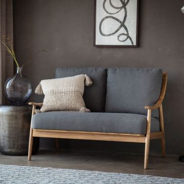 Millow 2 Seater Dark Grey Linen Sofa